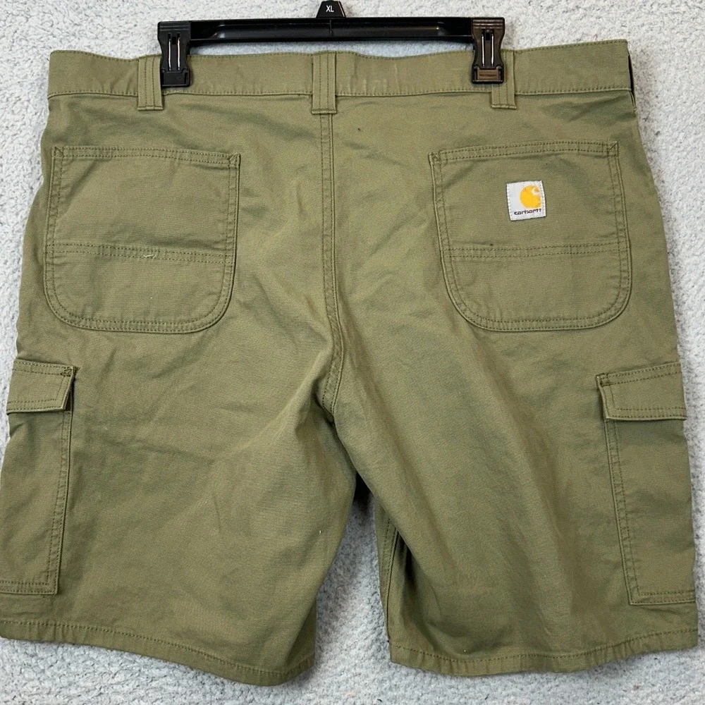 Carhartt Shorts Mens 38 Relaxed Fit Olive Green Rugged Flex Cargo Workwear EUC